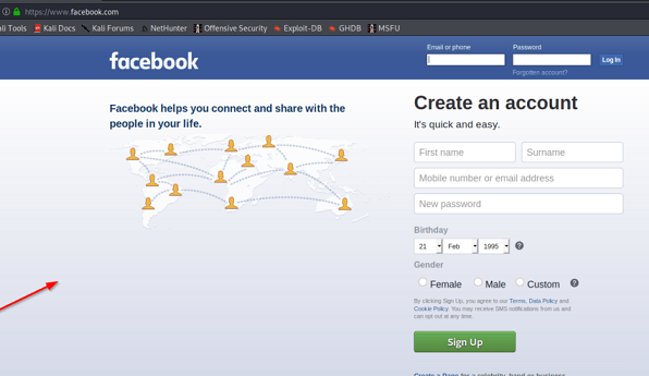 Create Facebook account 